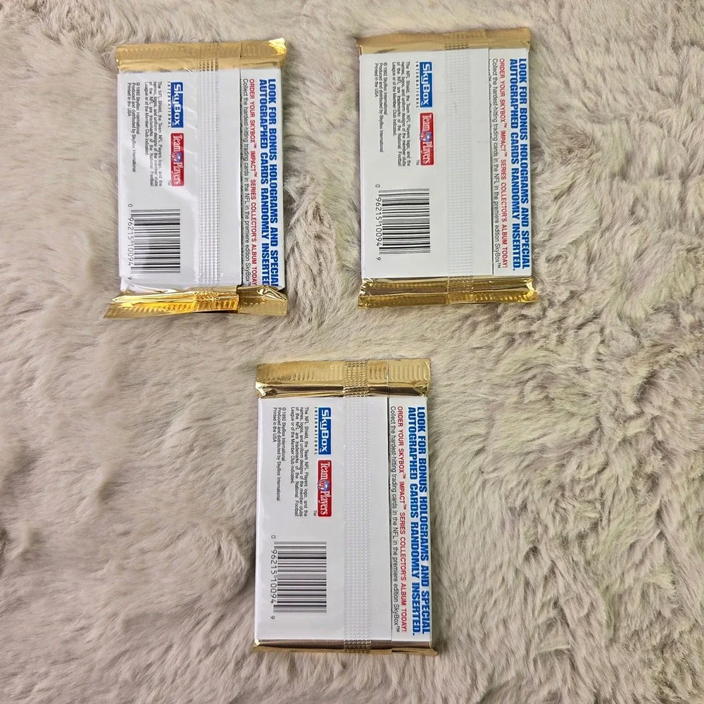 Lot of 3 1992 SkyBox Impact Premiere Edition NFL Football Sealed Packs